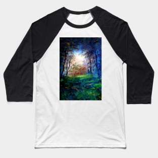 Mystic Woodland View, Forest Artwork Baseball T-Shirt